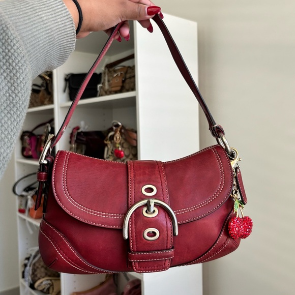 vintage coach soho small satchel bag red